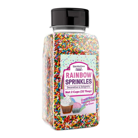 Unpretentious Rainbow Sprinkles 2 Cup Shaker Jar Colorful & Bright Jimmies for All Festive Occasions