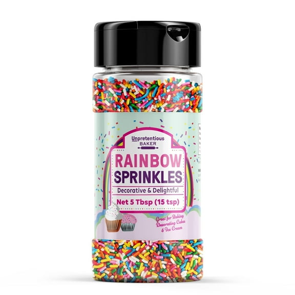 Unpretentious Rainbow Sprinkles 7Tbsp Colorful Jimmies, Decorative & Fun Dessert Topping for Baking