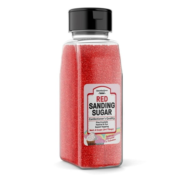 Unpretentious Red Sanding Sugar 4 Cups, Colorful Sugar Crystals for Festive Holiday Baking