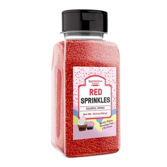 Unpretentious Red Sprinkles, Perfect for Festivities, Multi-Use Shaker Bottle, Dessert Decorating