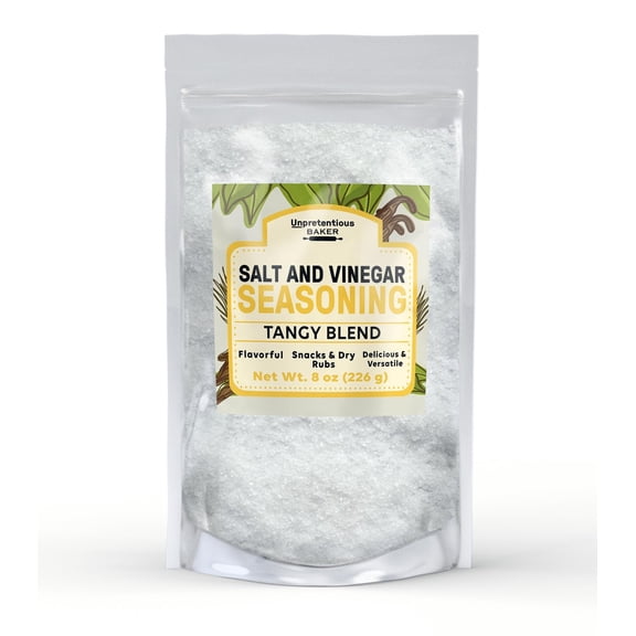 Unpretentious Salt and Vinegar Seasoning, 8 oz, Tangy & Strong Flavor, Chips & Dry Rubs, Seasoning Blend