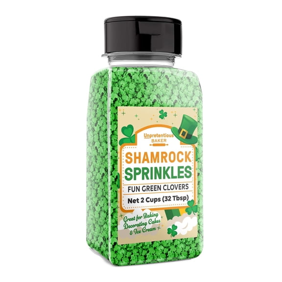 Unpretentious Shamrock Sprinkles, 2 Cups, Vibrant & Colorful, St. Patrick's Day, Dessert Decoration