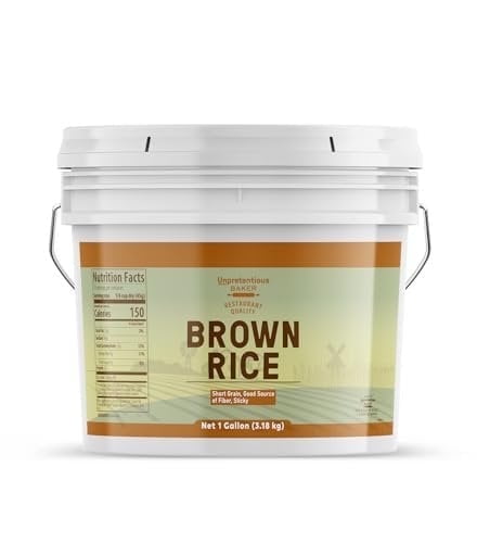 Unpretentious Short Grain Brown Rice, 1 Gallon, Gluten Free, Vegan Friendly, Non GMO
