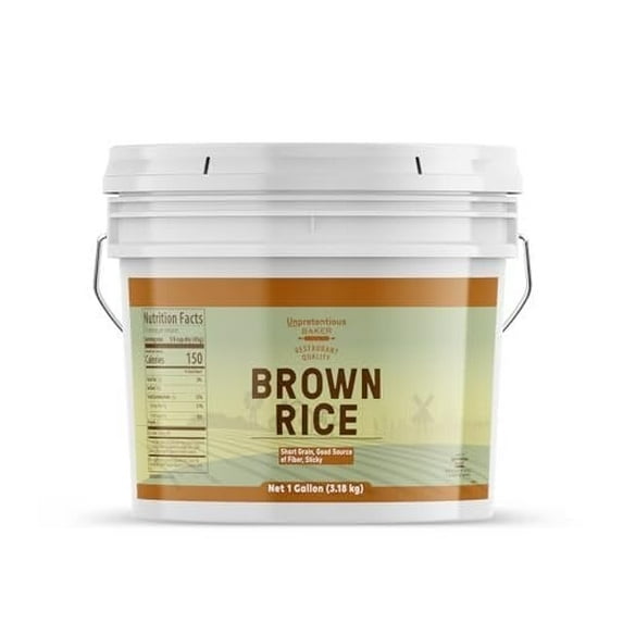 Unpretentious Short Grain Brown Rice, 1 Gallon, Gluten Free, Vegan Friendly, Non GMO