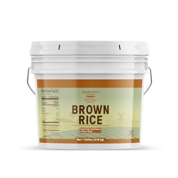 Unpretentious Short Grain Brown Rice, 1 Gallon, Gluten Free, Vegan Friendly, Non GMO