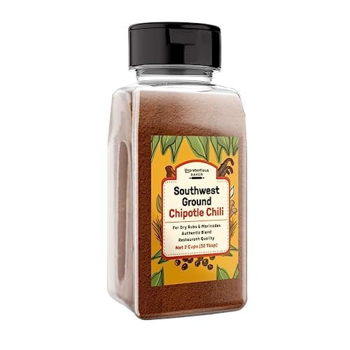 Unpretentious Southwest Ground Chipotle Chili 2 Cup, Tex-Mex, Use for Dry Rubs & Marinades, Rich Full Flavor