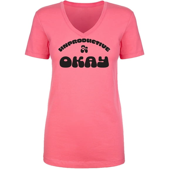 Unproductive & Okay Womens V-Neck T-Shirt