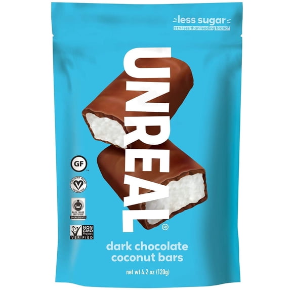 Unreal, Coconut Bars Dark Chocolate, 4.2 Ounce
| Pack of 6