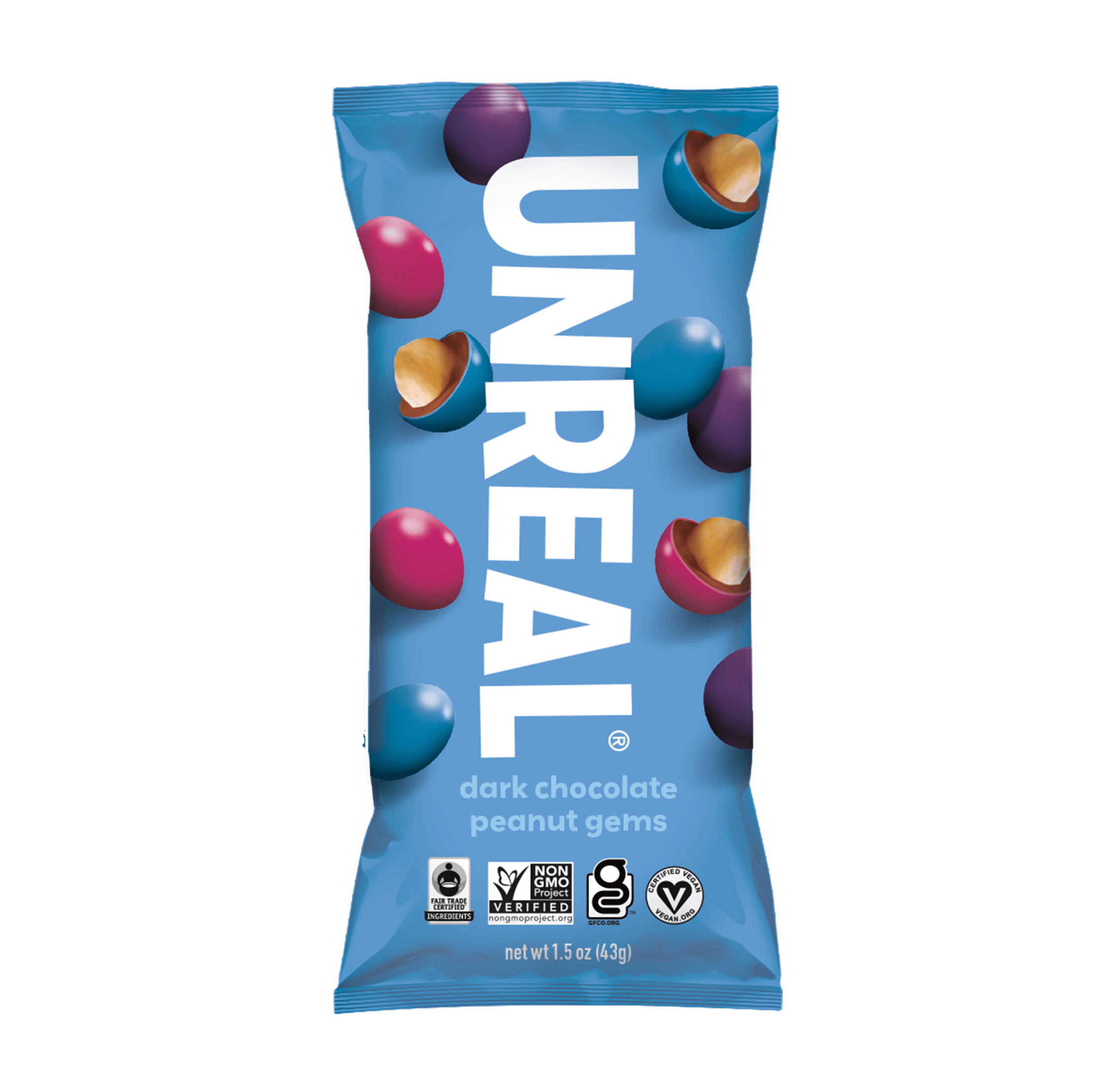 Unreal - Dark Chocolate Peanut Gems, 1.5oz – Vegan Essentials