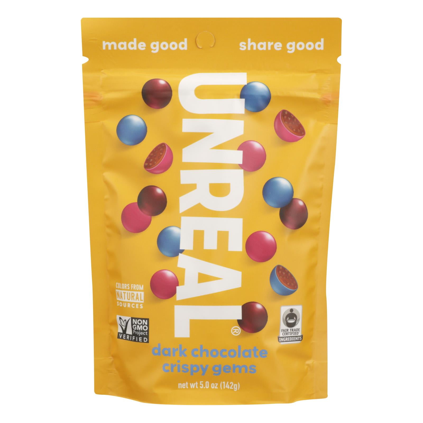 Unreal Dark Chocolate with Crispy Quinoa, Zero Sugar Alcohols, Non-GMO, 5 Oz (Pack of 6)