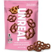 Unreal Milk Chocolate Covered Pretzels, 3.5 oz – Non-GMO, Fair Trade, No Artificial Ingredients