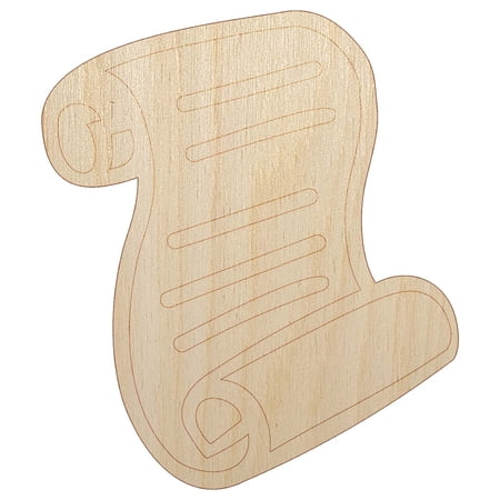 Unrolled Scroll of Parchment and Text Wood Shape Unfinished Piece Cutout Craft DIY Projects - 4.70 Inch Size - 1/8 Inch Thick
