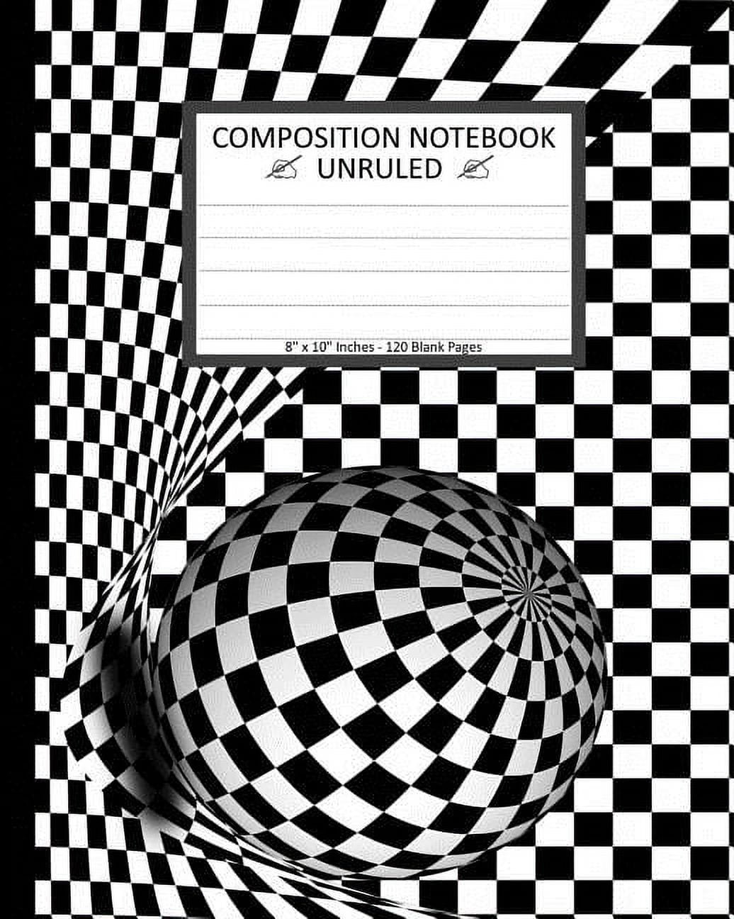 Unruled Composition Notebook 8" x 10". 120 Pages. 3D Ball on