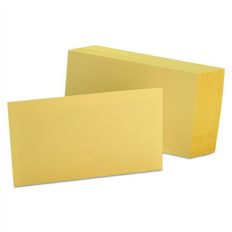 Unruled Index Cards, 3 x 5, Canary, 100/Pack Unruled Index Cards, 3 x 5, Canary, 100/Pack