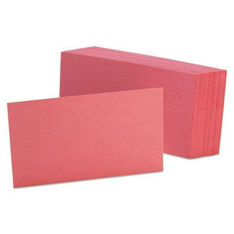Unruled Index Cards, 3 x 5, Cherry, 100/Pack Unruled Index Cards, 3 x 5, Cherry, 100/Pack