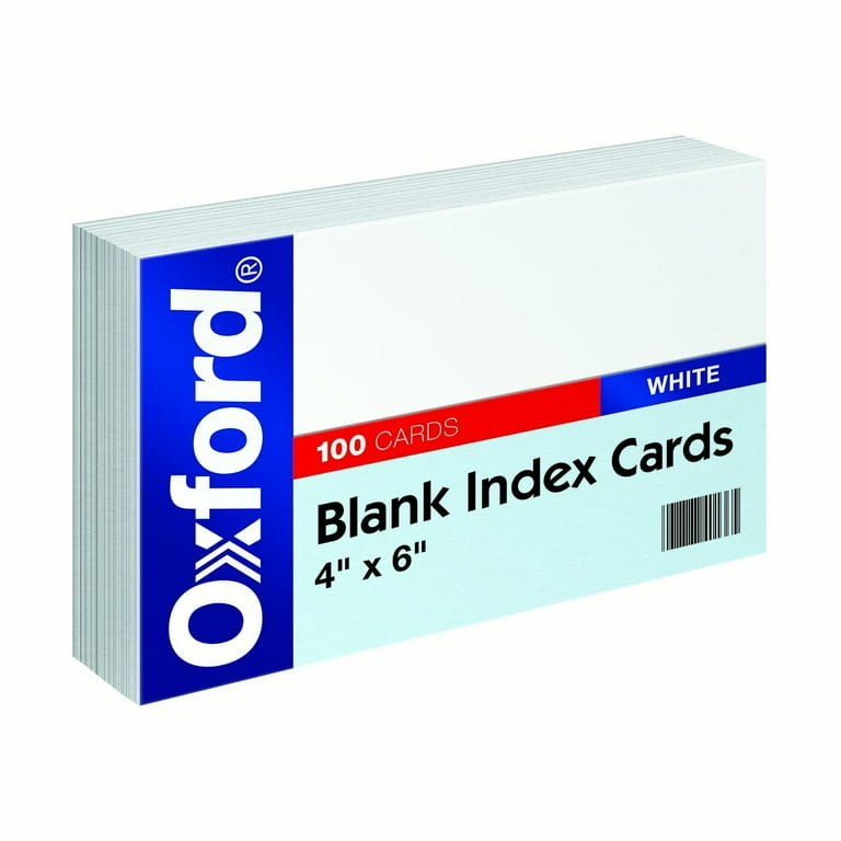 Unruled Index Cards, 4 x 6, White, 100/Pack Unruled Index Cards, 4 x 6, White, 100/Pack