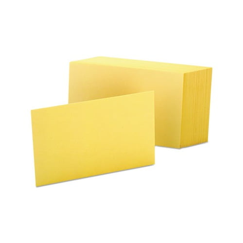 School Smart INDEX CARDS 4X6 UNRULED CANARY PACK OF 100 PK IND46CN