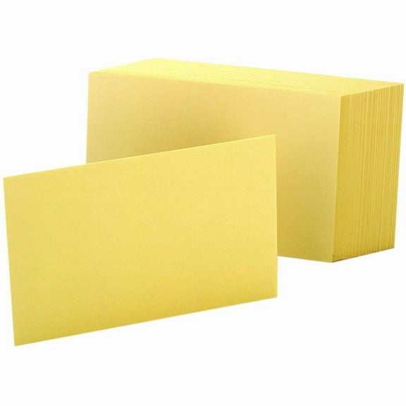 Oxford 7420 CAN 4 in. x 6 in. Unruled Index Cards - Canary (100/Pack)