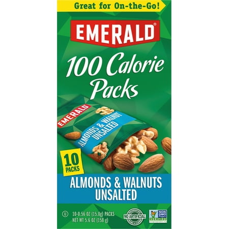 Emerald Nuts Natural Walnuts and Almonds, 100 Calorie Packs, 10 Ct