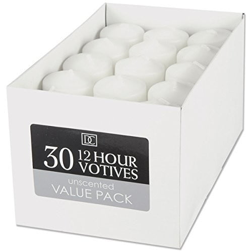 Unscented 12 Hour Votive Candles, 30 Pack