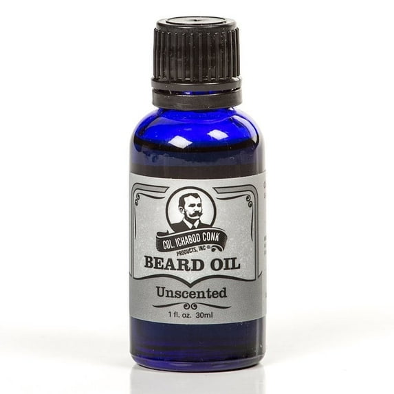 Col. Conk’s Natural Beard Oil for Men, Nourishing Beard Care for Men, Unscented, 1 oz