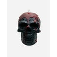 thumbnail image 1 of Unscented Black And Red Chiseled Skull Candle Medium, 1 of 6