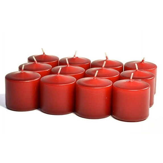 Unscented Burgundy Votives 15 Hour Votive Candles Pack: 12 per box 1.5 in. diameter x 2.25 in. tall