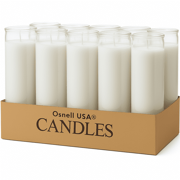 Unscented Candles White Wax Jar Candle, Osnell USA 9 Pack Devotional Prayer Candles for Home 36-48 Hrs