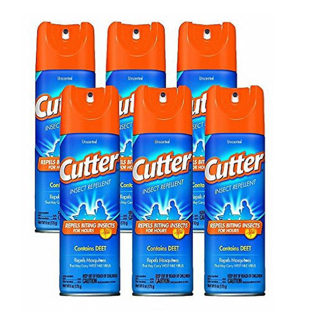 Unscented Cutter Insect Repellent, Aerosol Spray, 6Ounce (Pack of 6