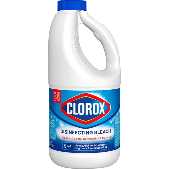 Unscented Disinfecting Liquid Bleach - 43 fl oz: Household, Phosphate-Free, Washing Machine Use