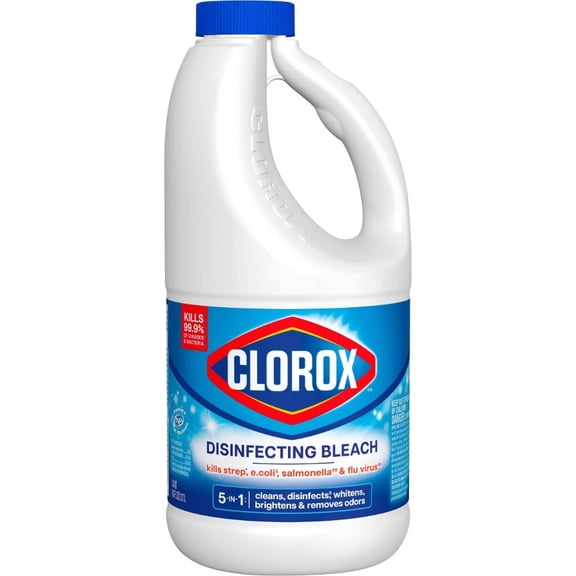 Clorox Unscented Disinfecting Liquid Bleach - 43 fl oz: Household, Phosphate-Free, Washing Machine Use