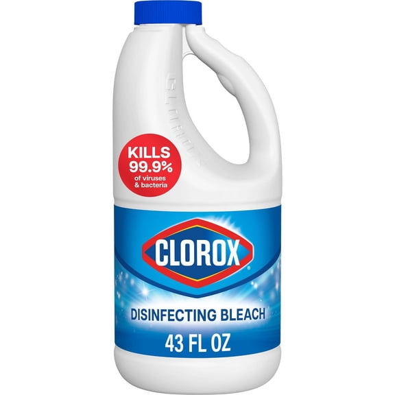 Unscented Disinfecting Liquid Bleach - 43 fl oz: Household, Phosphate-Free, Washing Machine Use