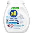 thumbnail image 1 of Unscented Mighty Pacs Free Clear HE Laundry Detergent Pods - Dermatologist Tested, Hypoallergenic, 1 of 9