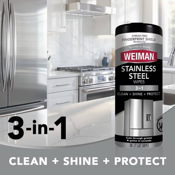 Unscented Stainless Steel Cleaning Wipes - 30ct
