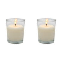 Unscented Votive Candles in Clear Glass - Warm White Hand Poured Soy Wax Candles for Weddings, Spa, Aromatherapy, Anthropology Fall Decor, Holidays & Gifts