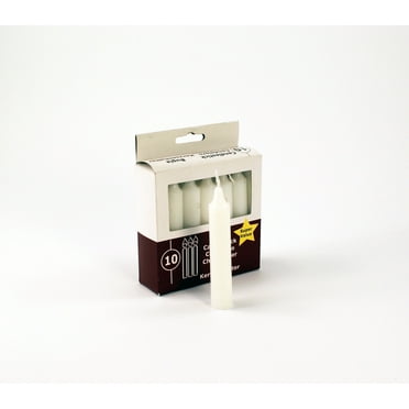 CalCastle Craft Unscented White Mini Taper Candles (4" - 10 PCS)