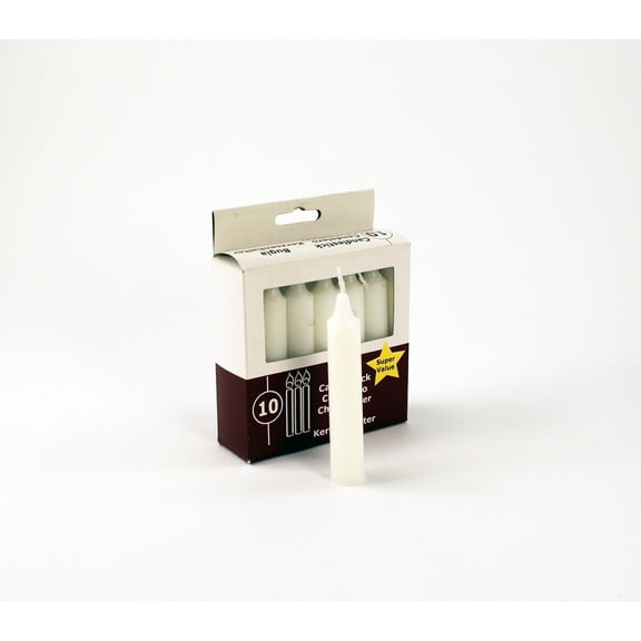 CalCastle Craft Unscented White Mini Taper Candles (4" - 10 PCS)