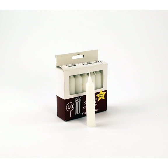 CalCastle Craft Unscented White Mini Taper Candles (4" - 10 PCS)