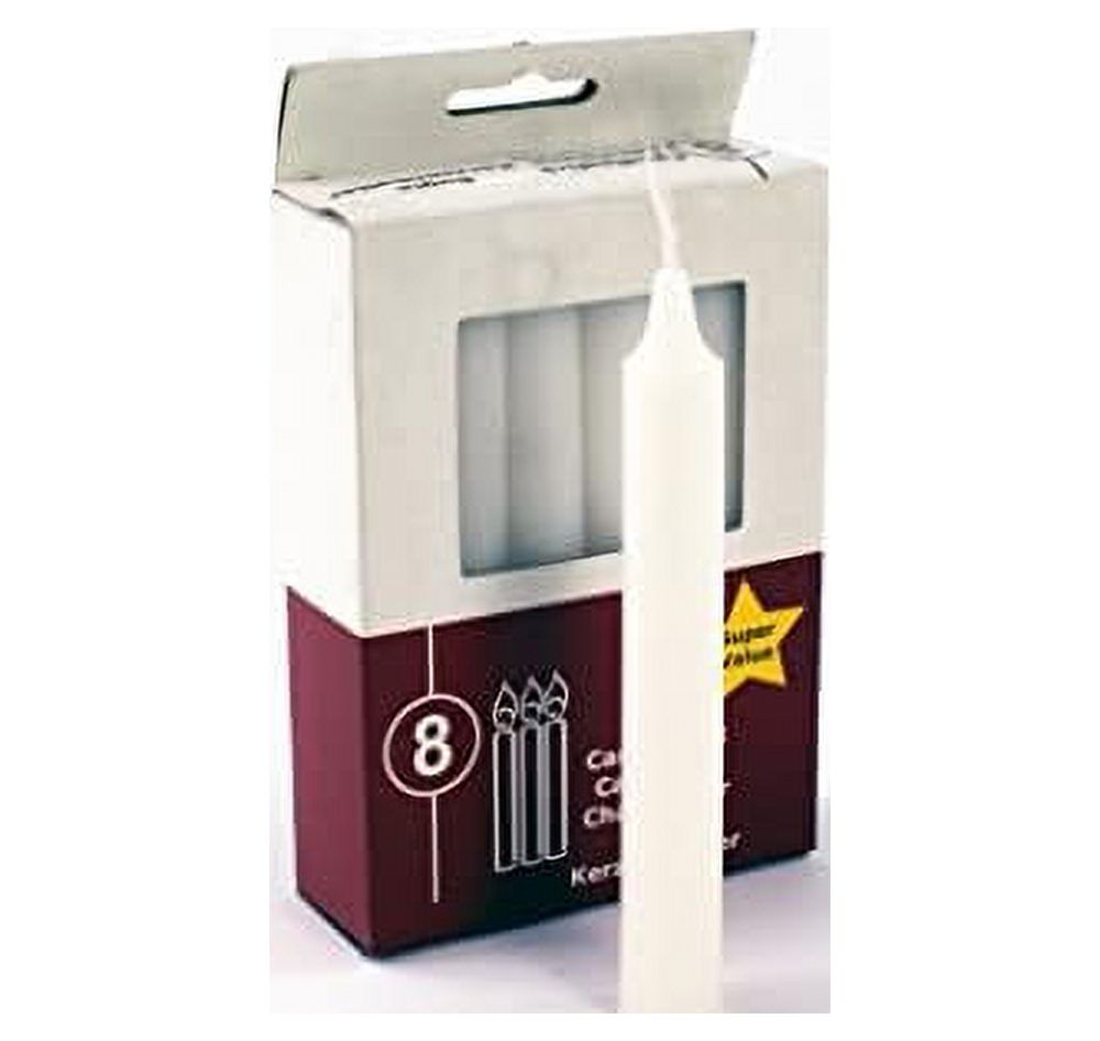 Unscented White Mini Taper Candles (5" 8 PCS)