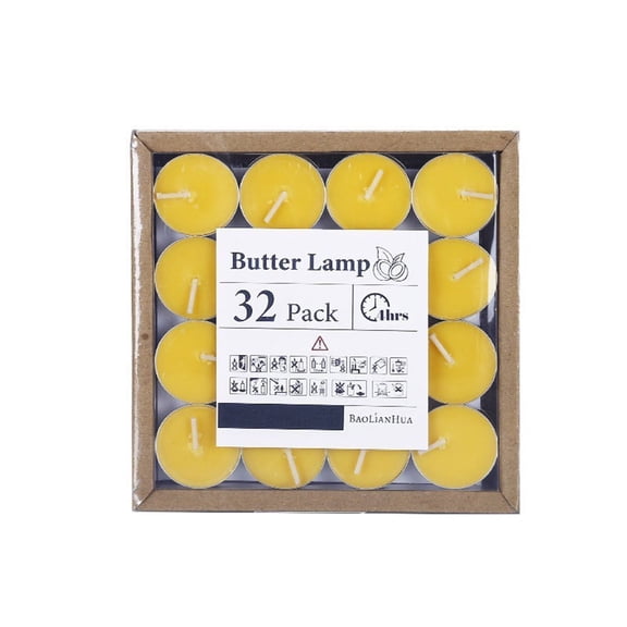 Unscented White Tea Light Candles, Smokeless Clean Burn Tealights, 2 Hour Burn Time, 100 Count, for Home Decor, Parties, Romantic Events,s and Tea Warming, Yellow