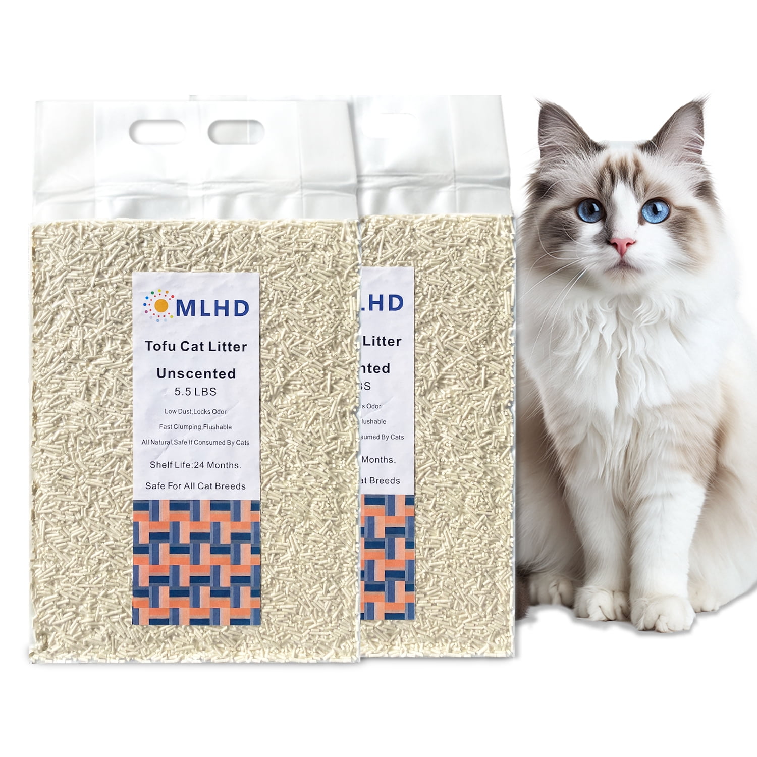 Pretty Litter Tofu Cat Litter Clumping 100% Natural, Absorbente Y