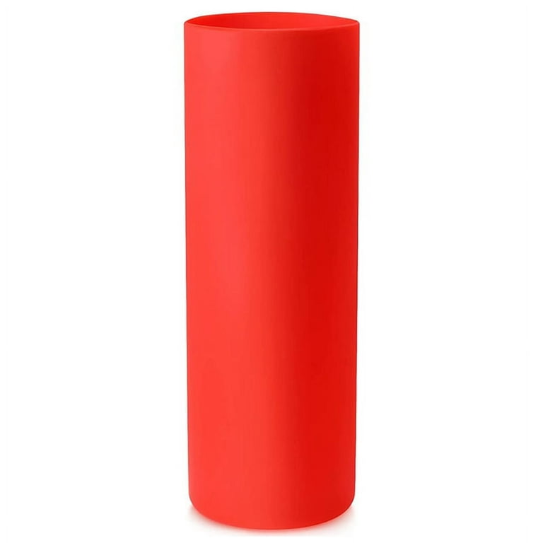 Red silicone sleeve material for tumblers