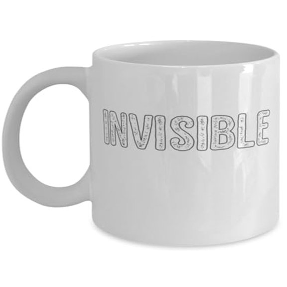 Unseen 11 oz Coffee Mug - Invisible Funny Introvert Gift White Ceramic