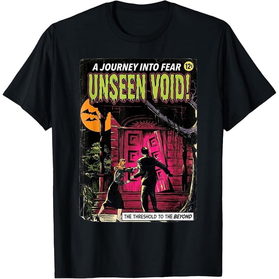 Book Compic Unseen Void Retro Horror Comic Book Cover Graphic Tee - Walmart.com