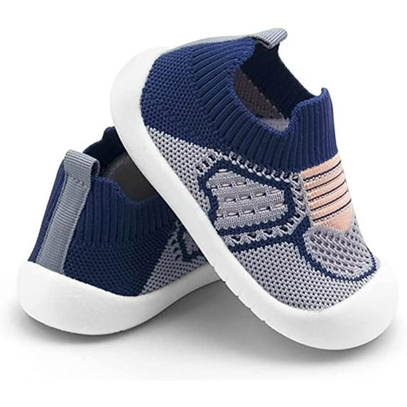 Unsex Baby First Walking Shoes boy Girl Infant No-Sliper Lightweight Sneakers,6 12 18 24 36 Months Toddler Protect Toes Sock Shoes