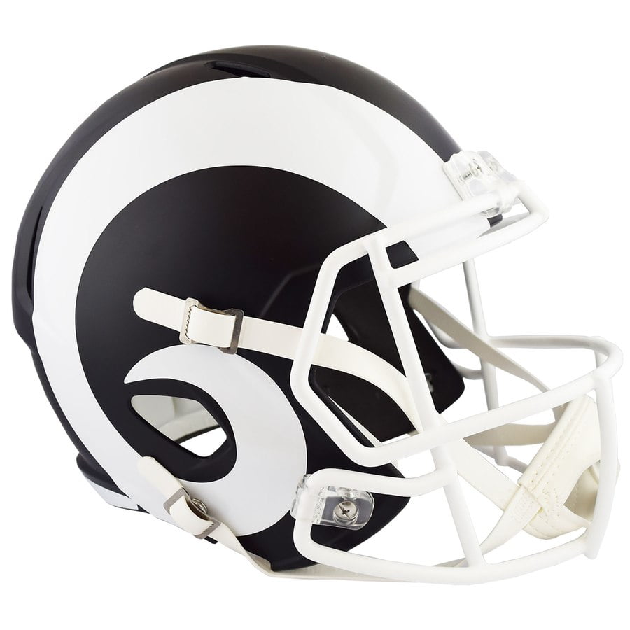 Unsigned Los Angeles Rams Flat Matte Black Full Size Speed Replica Helmet 148083