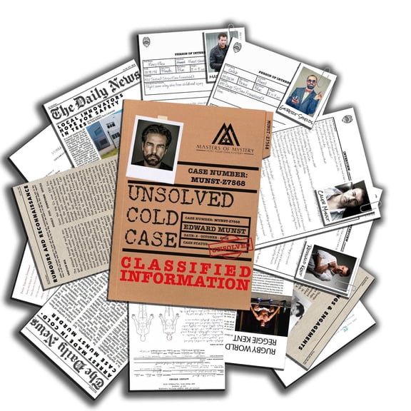 Unsolved Cold Case Files Game - Edward Munst Unsolved Murder Mystery - Perfect Date Night Game - Phys