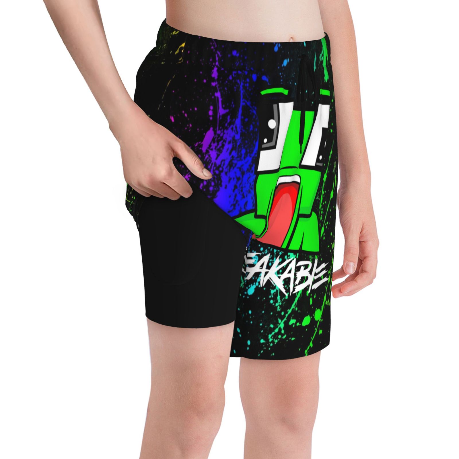 Unspeakable Boys Swim Trunks Compression Liner Swim Shorts Beach Quick Dry Bathing Suit With