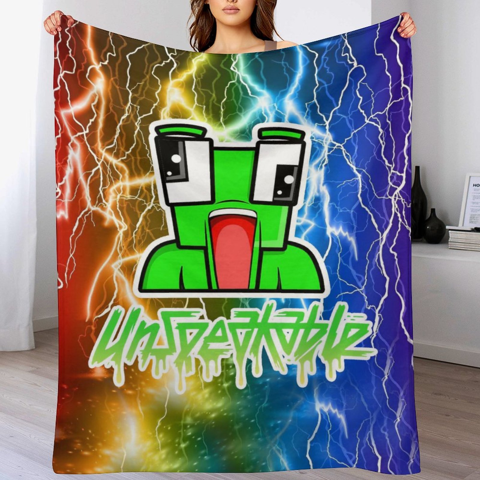 Unspeakable Flannel Throw Blanket Super Soft Cozy Plush Blankets for