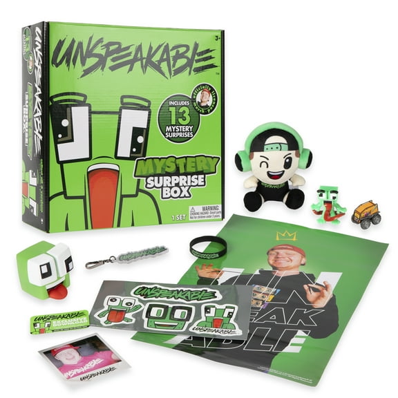 Unspeakable Mystery Surprise Box with 13 Unique Items, Giant Mystery Unboxing, 1 of 3 Variants, Challenge YouTube Channel, Official Unspeakable Merch